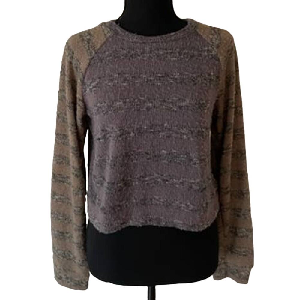 VINTAGE HAVANA Lightweight Sweater Purple Tan Size Medium